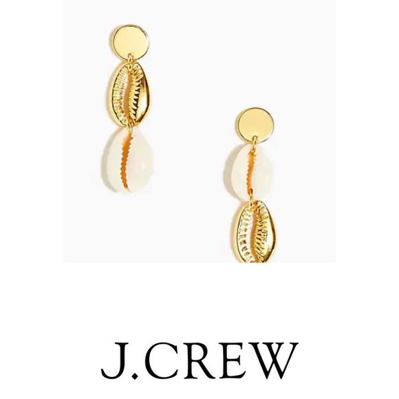 J Crew Shell Drop Earrings New - Picture 1 of 4